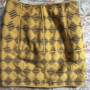 Tibi Yellow Diamond Pattern Mini Skirt